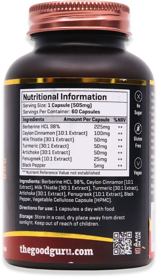 The Good Guru High Strength Berberine 98% HCL 60 Capsules - 2