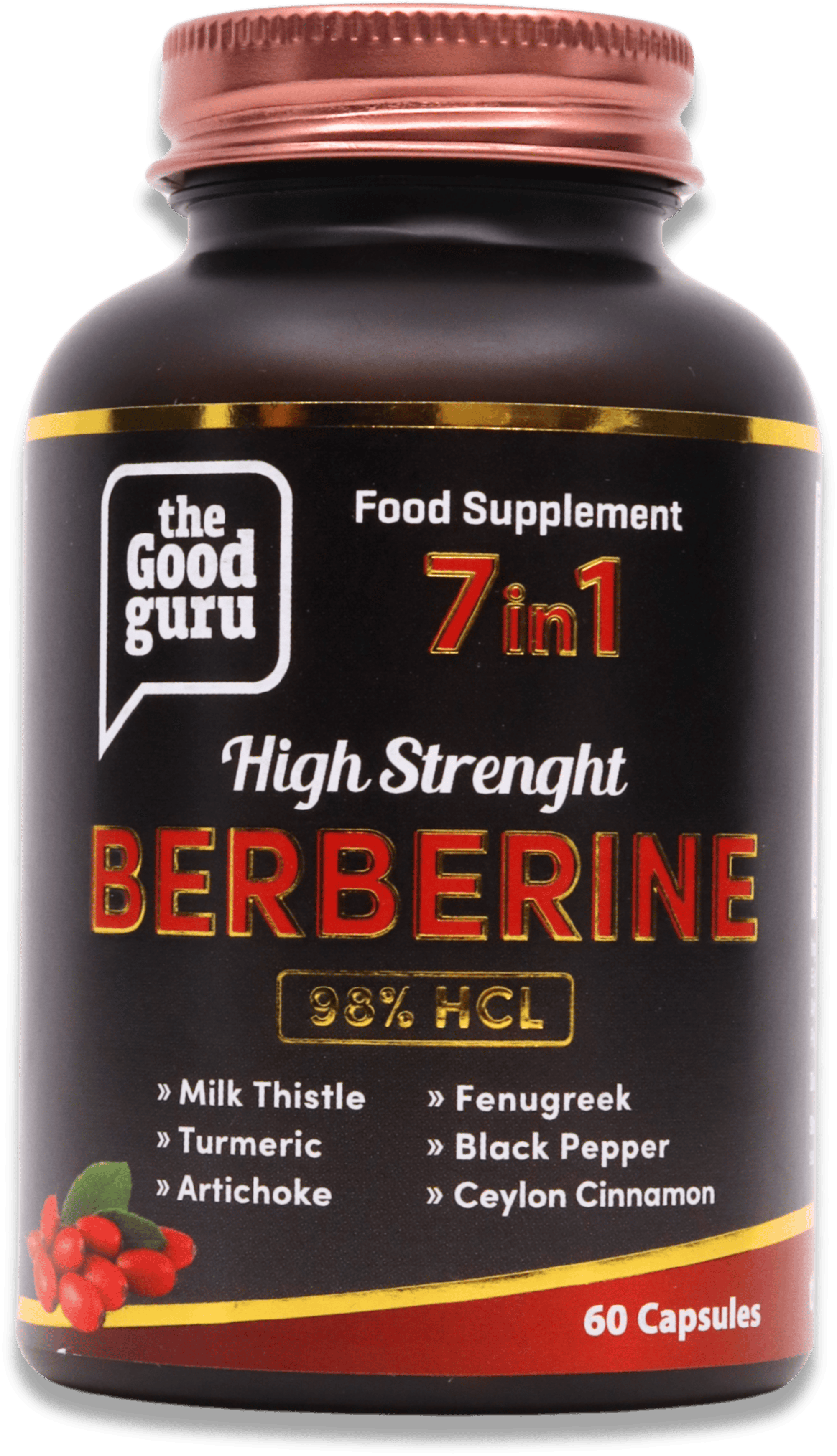 The Good Guru High Strength Berberine 98% HCL 60 Capsules