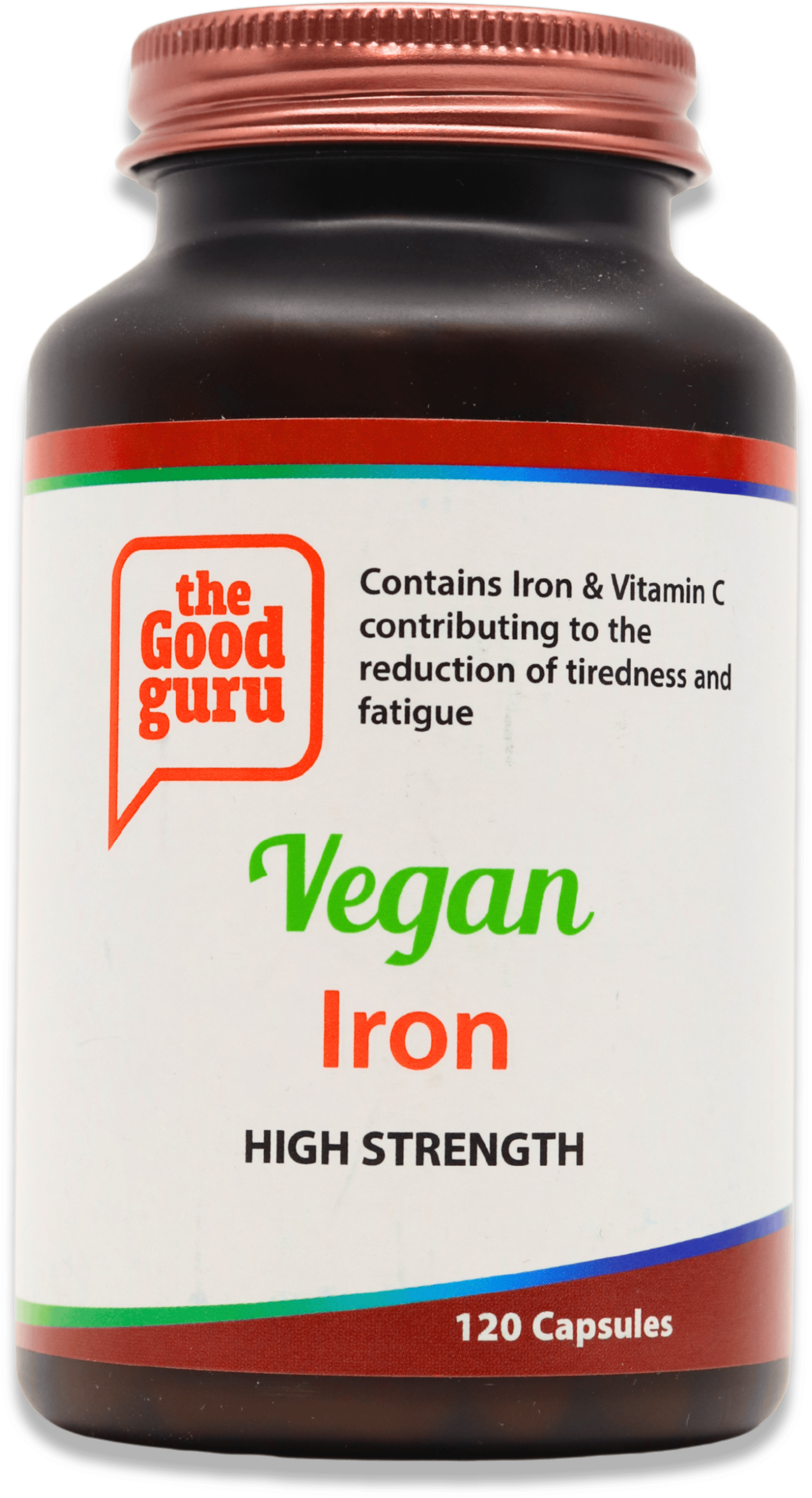 The Good Guru Vegan Iron High Strength 120 Capsules