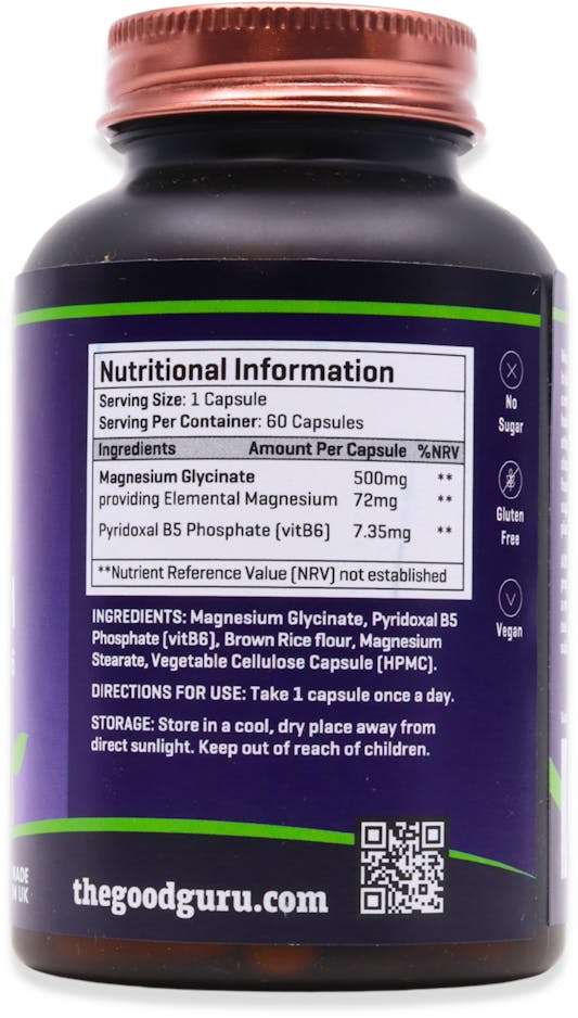 The Good Guru Magnesium Glycinate + Vitamin B6 60 Capsules - 2