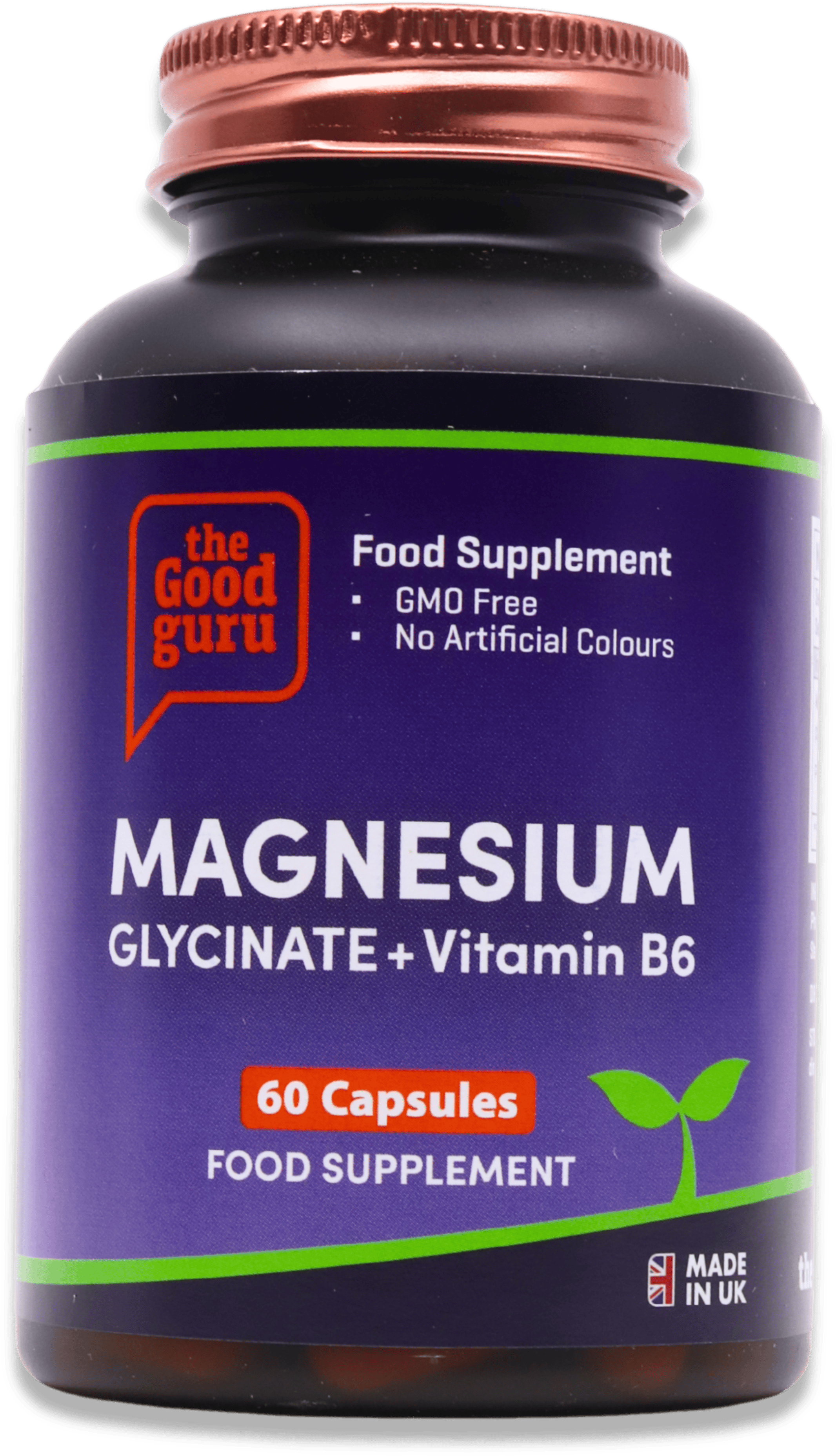 The Good Guru Magnesium Glycinate + Vitamin B6 60 Capsules