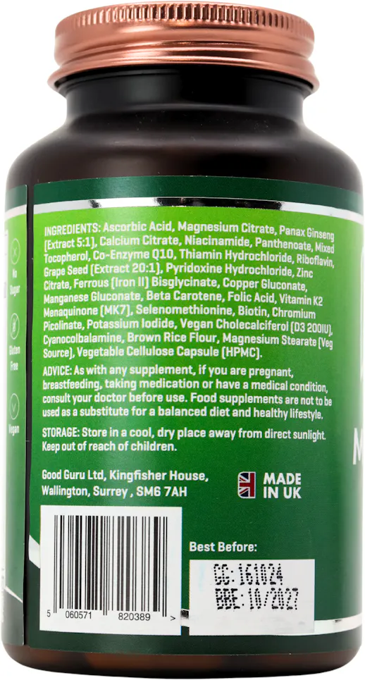 The Good Guru Vegan Multivitamins 90 Capsules - 3