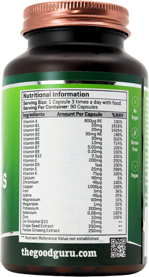 The Good Guru Vegan Multivitamins 90 Capsules - 2