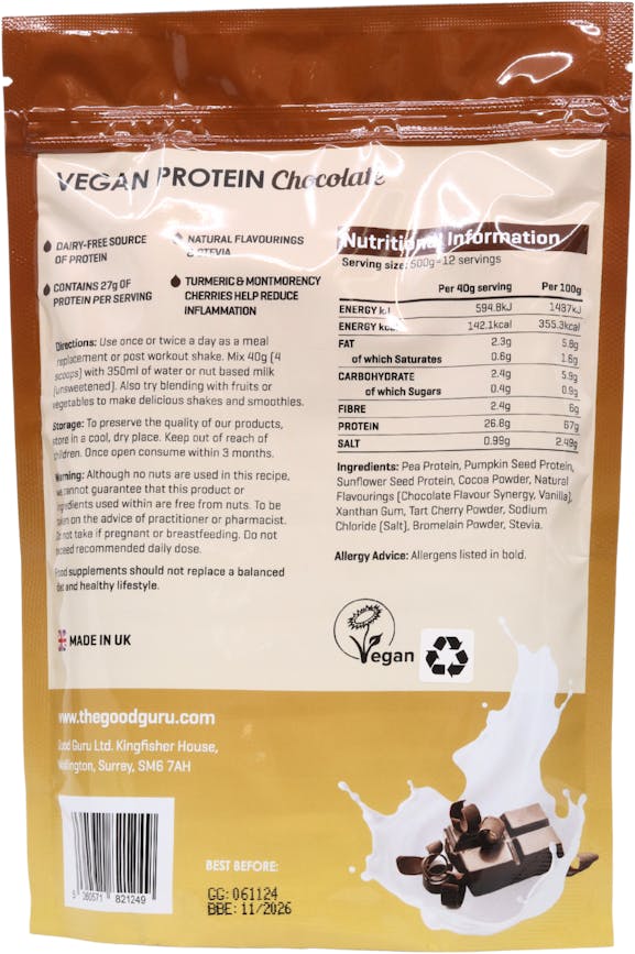 The Good Guru Vegan Protein Chocolate 500g - 2
