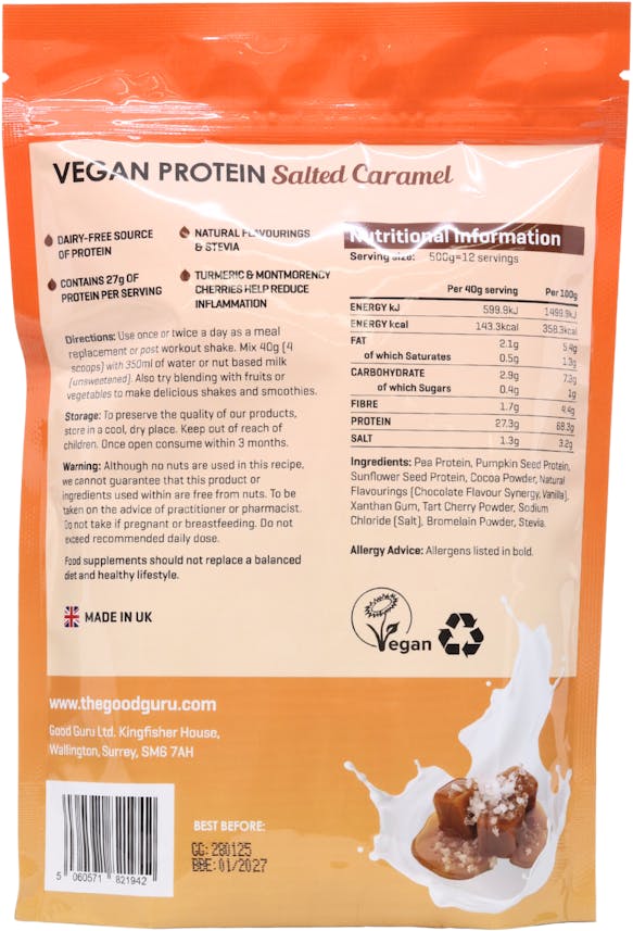 The Good Guru Vegan Protein Salted Caramel 500g - 2