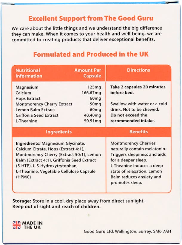 The Good Guru Vegan Sleep  60 Capsules - 2