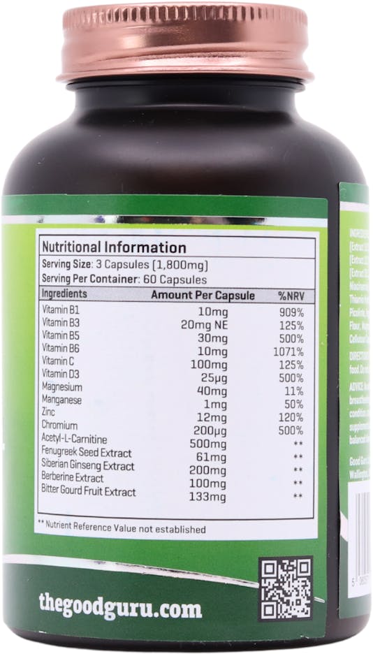 The Good Guru Vegan Sugar Control 60 Capsules - 2