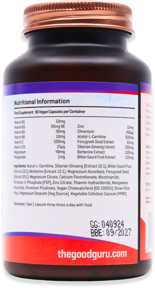 The Good Guru Vegan Sugar Control 90 Capsules - 2