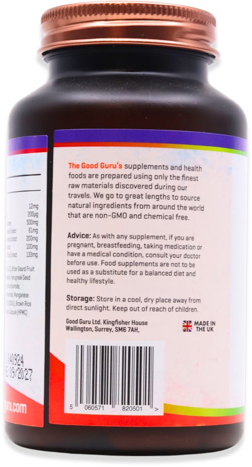 The Good Guru Vegan Sugar Control 90 Capsules - 3