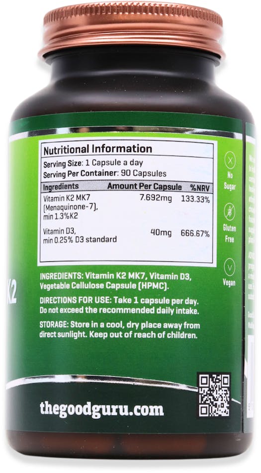 The Good Guru Vegan Vitamin D3 + K2 90 Capsules - 2