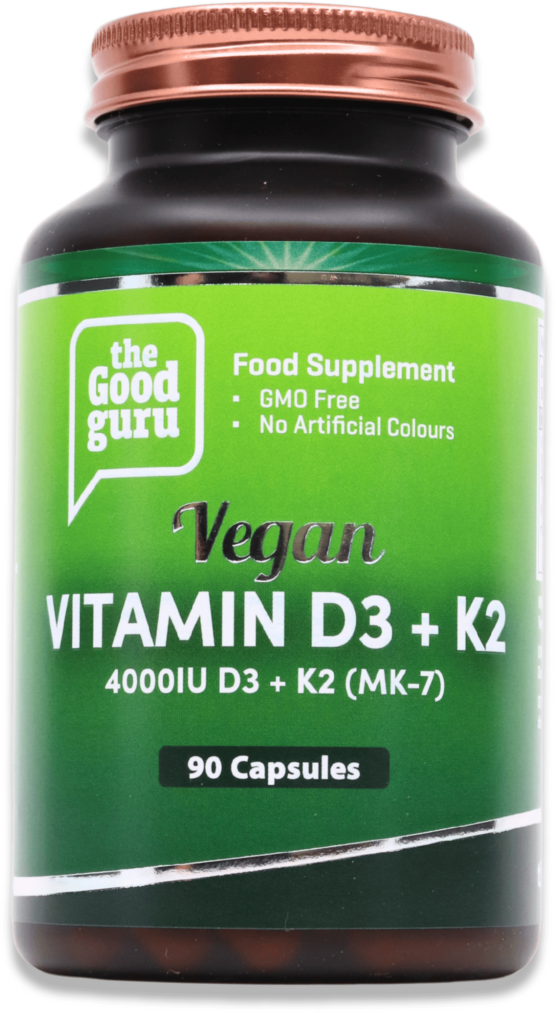The Good Guru Vegan Vitamin D3 + K2 90 Capsules