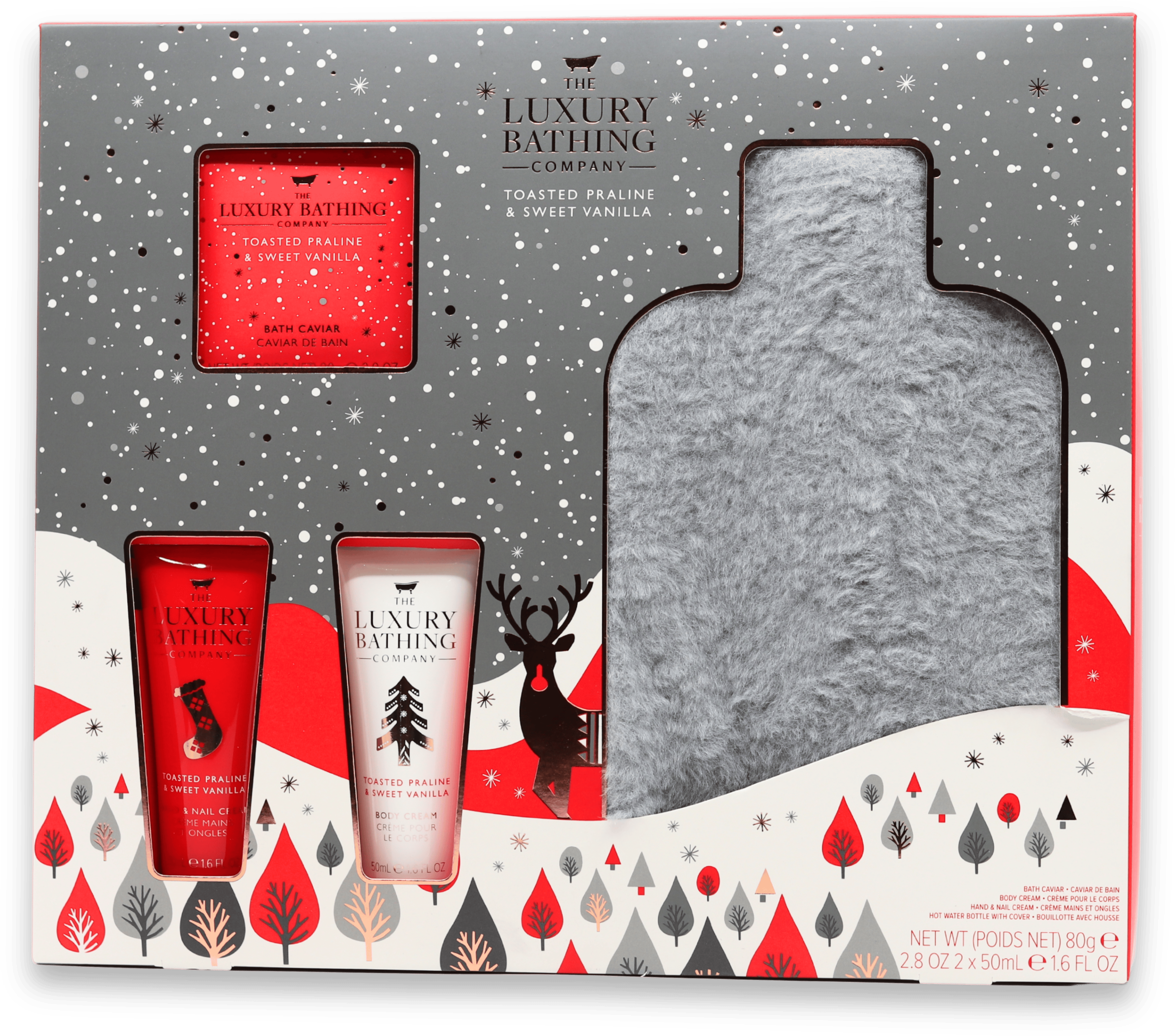 The Luxury Bathing Company Praline & Vanilla Hot Water Bottle Gift Set
