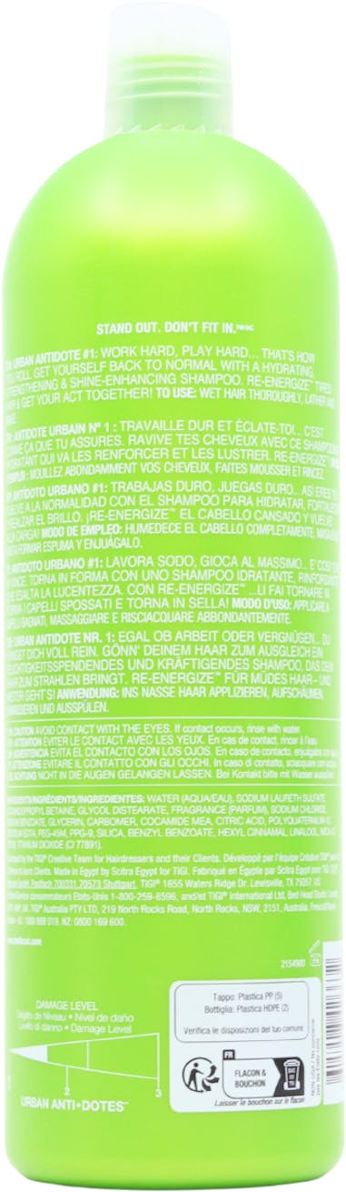 Tigi Bed Head Re-Energize Level 1 Shampoo 750ml - 2
