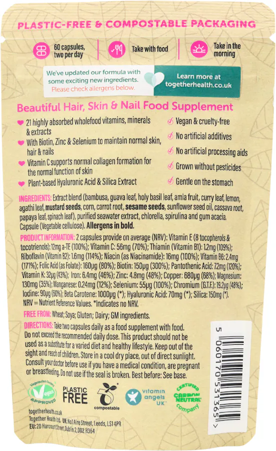 Together Health Beautiful Hair, Skin & Nail 60 Capsules - 2