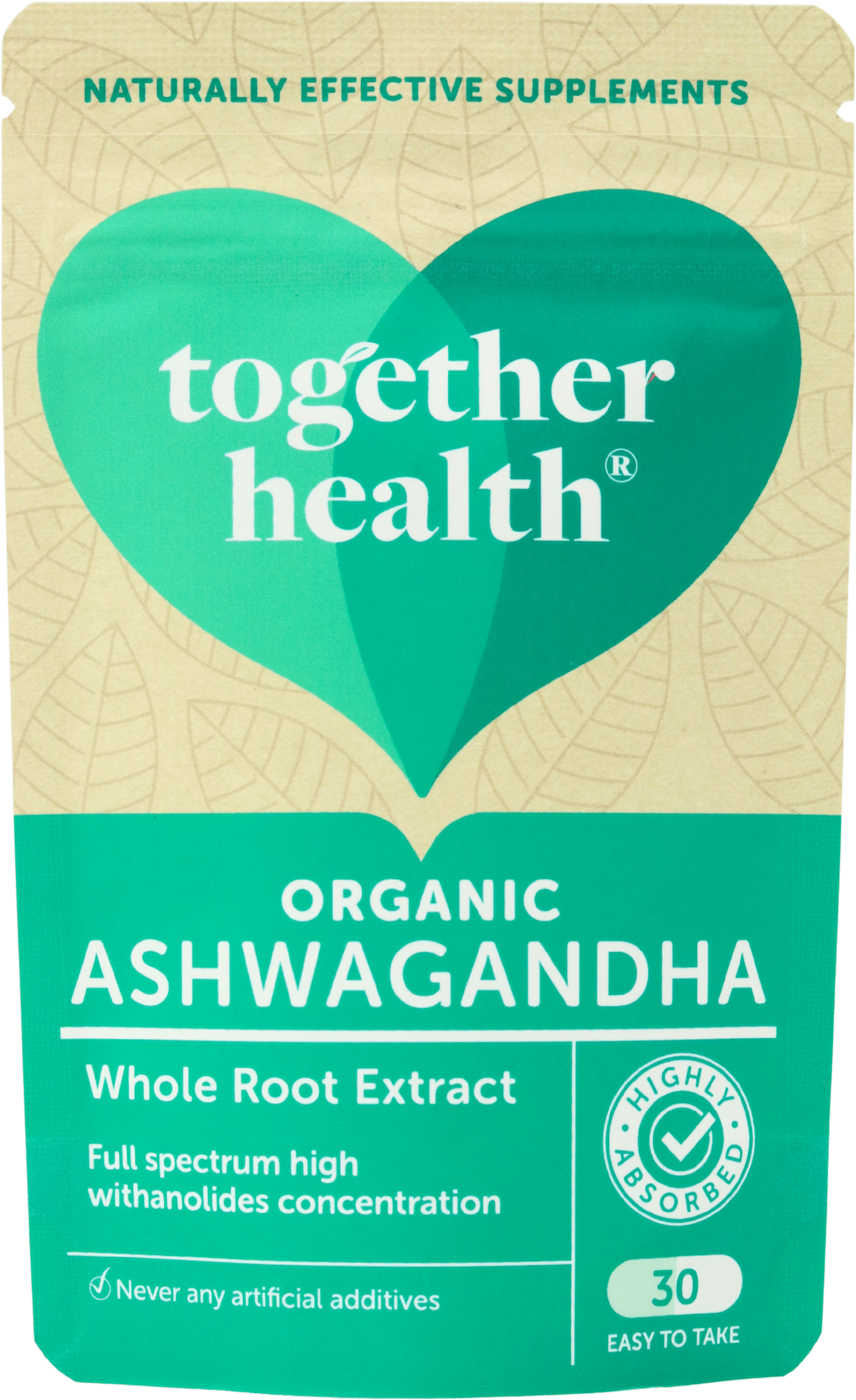 Together Health Organic Ashwagandha Whole Root Extract 30 Capsules