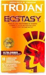 Trojan Ultra Ribbed Ecstasy Condoms 10 pack