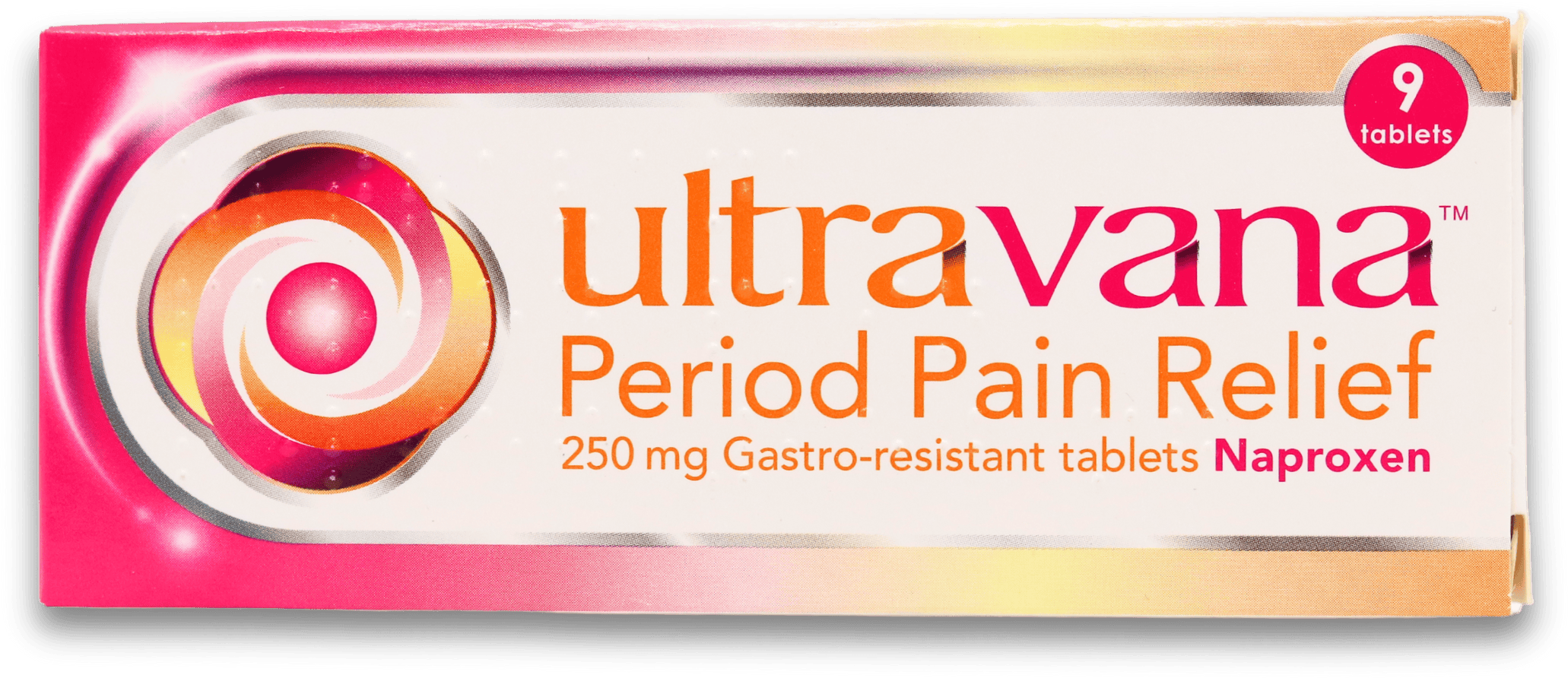 Ultravana Period Pain Relief - Naproxen 250mg 9 GR Tablets