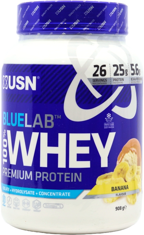 Photos - Vitamins & Minerals USN BlueLab 100 Whey Premium Protein Banana Flavour 908g 