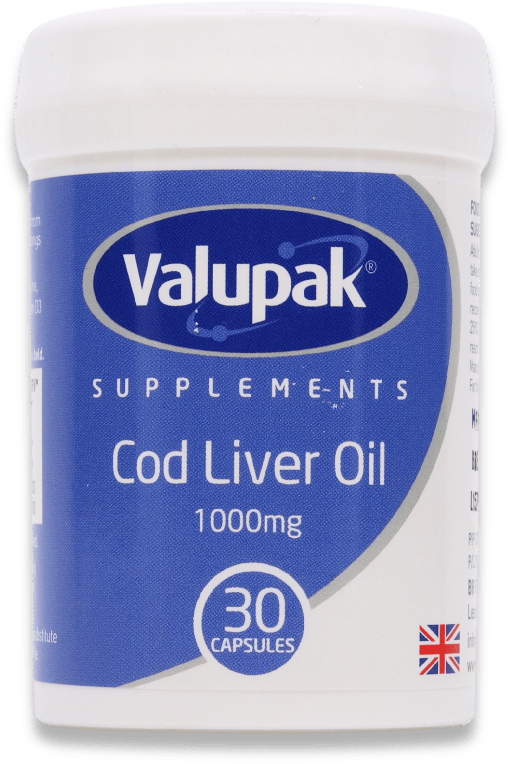 Valupak Cod Liver Oil 1000mg 30 Capsules
