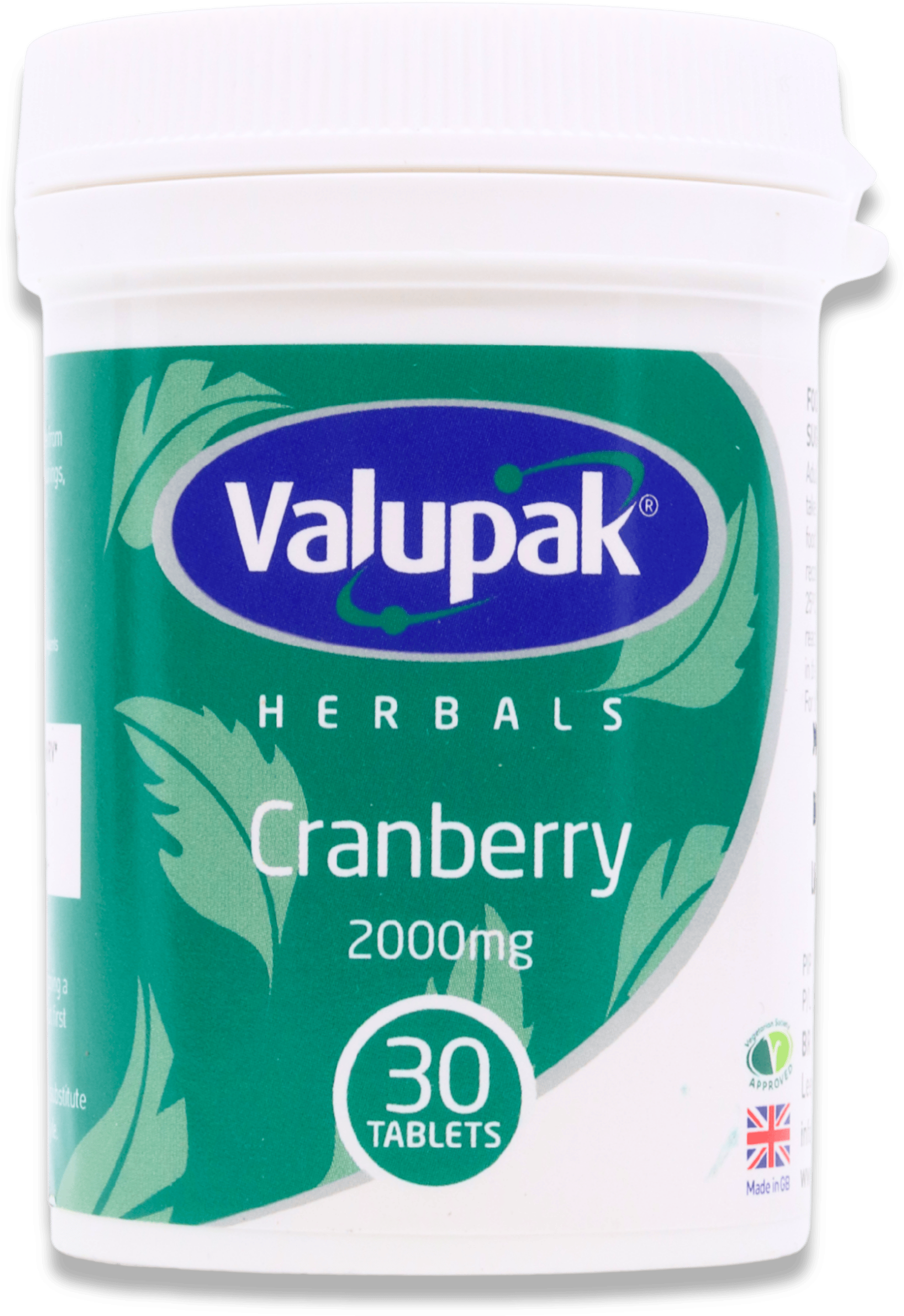 Valupak Cranberry 2000mg 30 Tablets