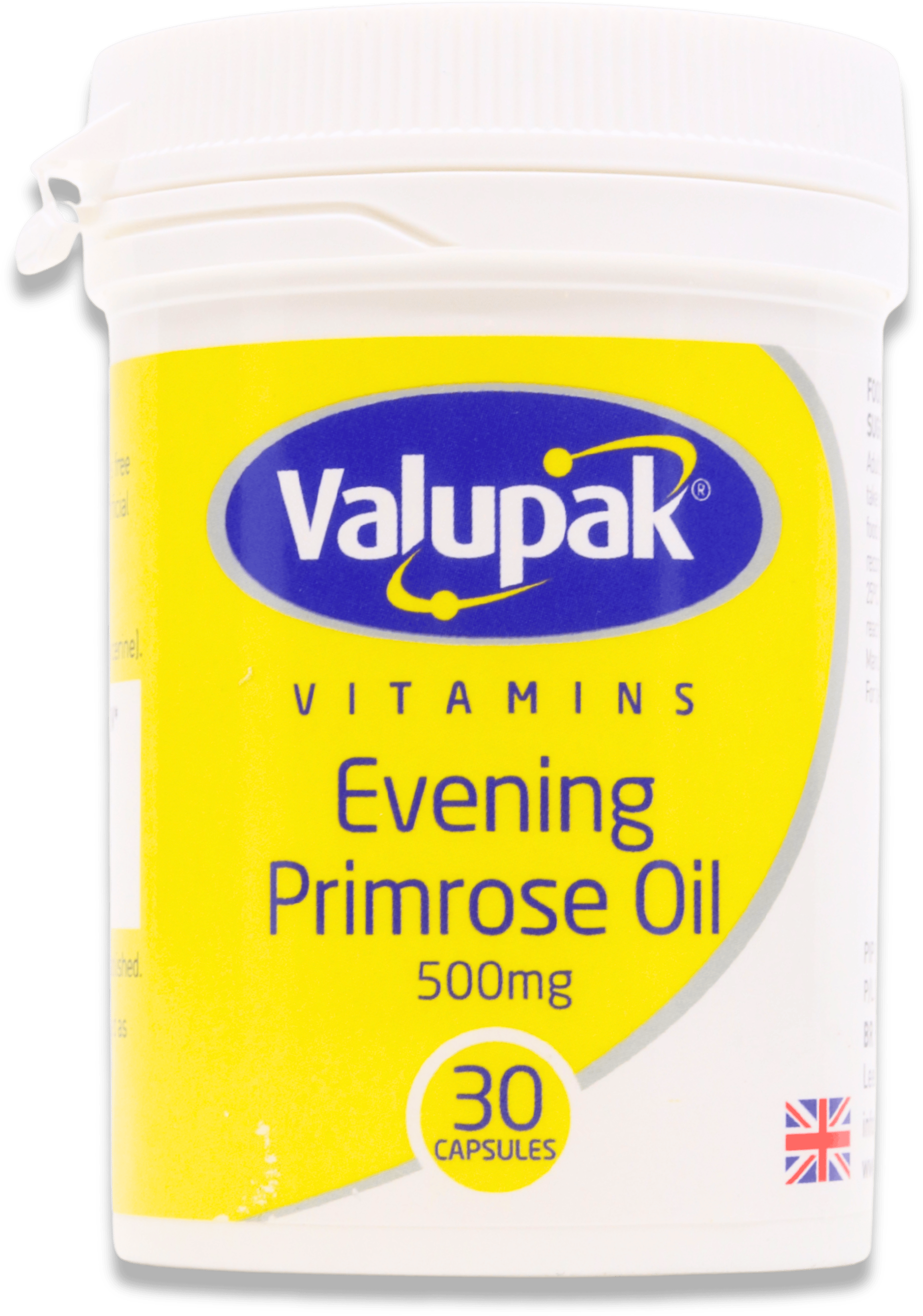 Valupak Evening Primrose Oil 500mg 30 Capsules