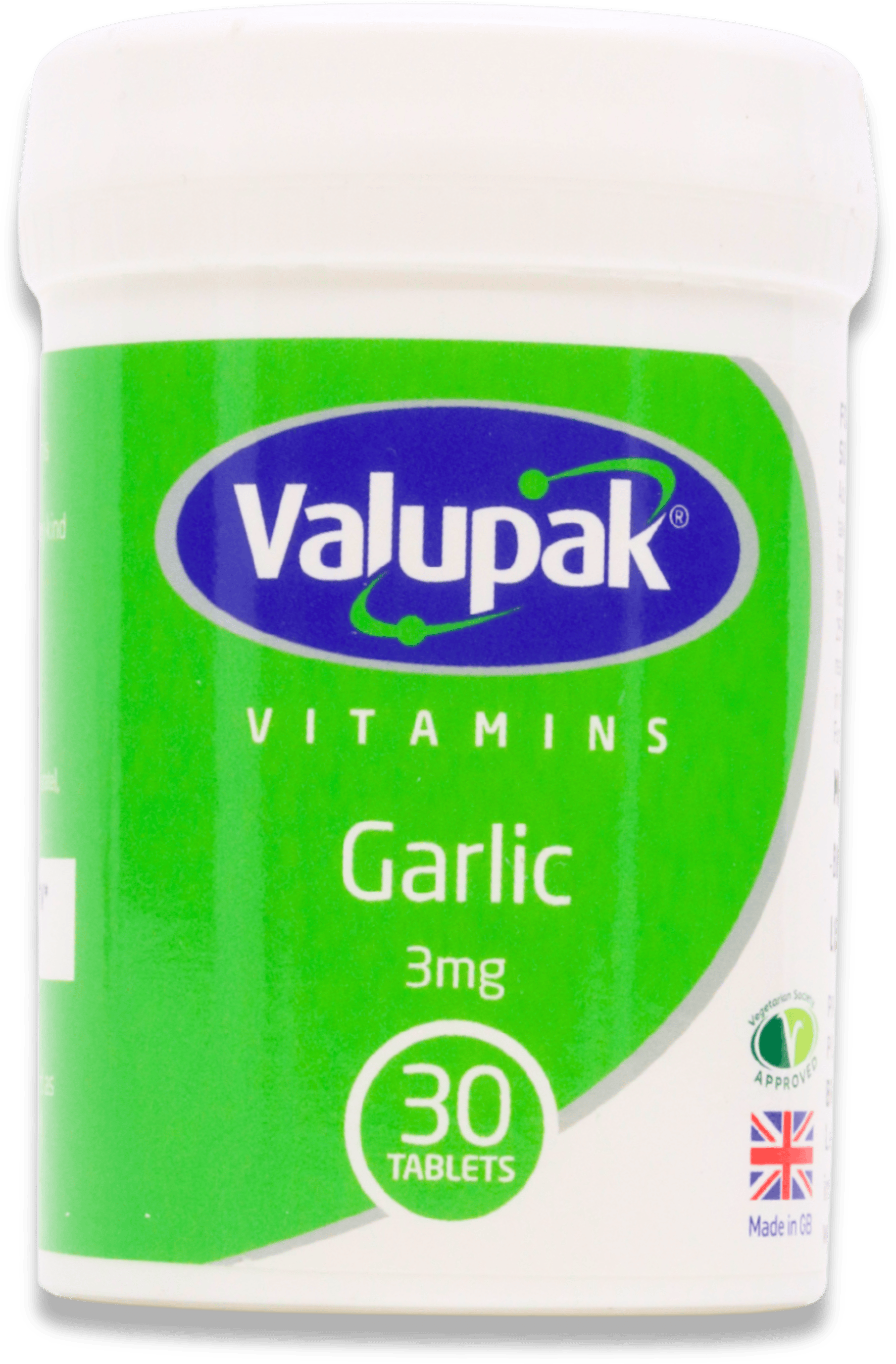 Valupak Garlic 3mg 30 Tablets