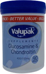 Valupak Glucosamine & Chondroitin 400/100mg 90 Capsules