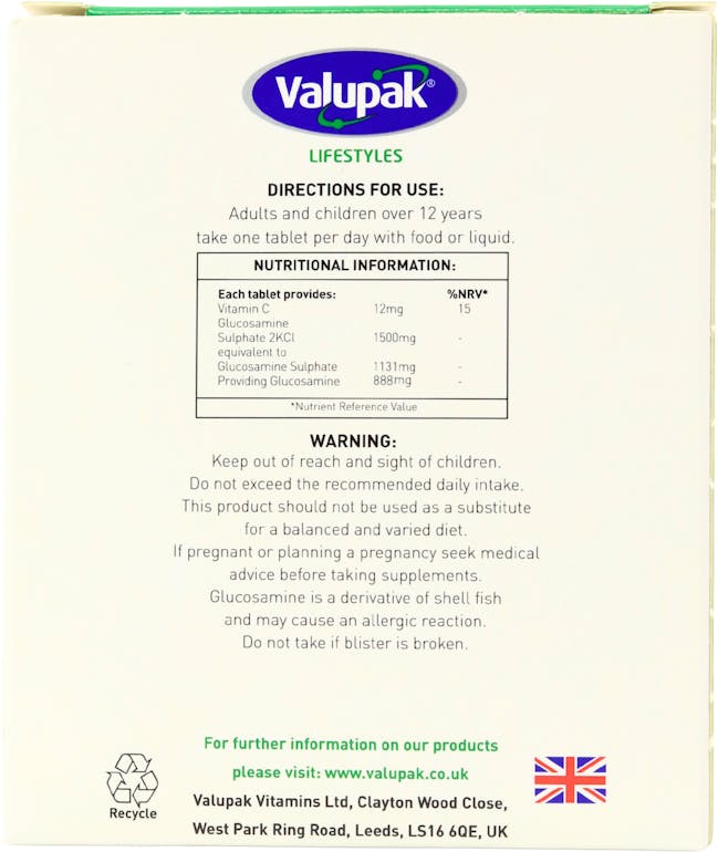 Valupak Glucosamine & Vitamin C 30 Tablets - 2