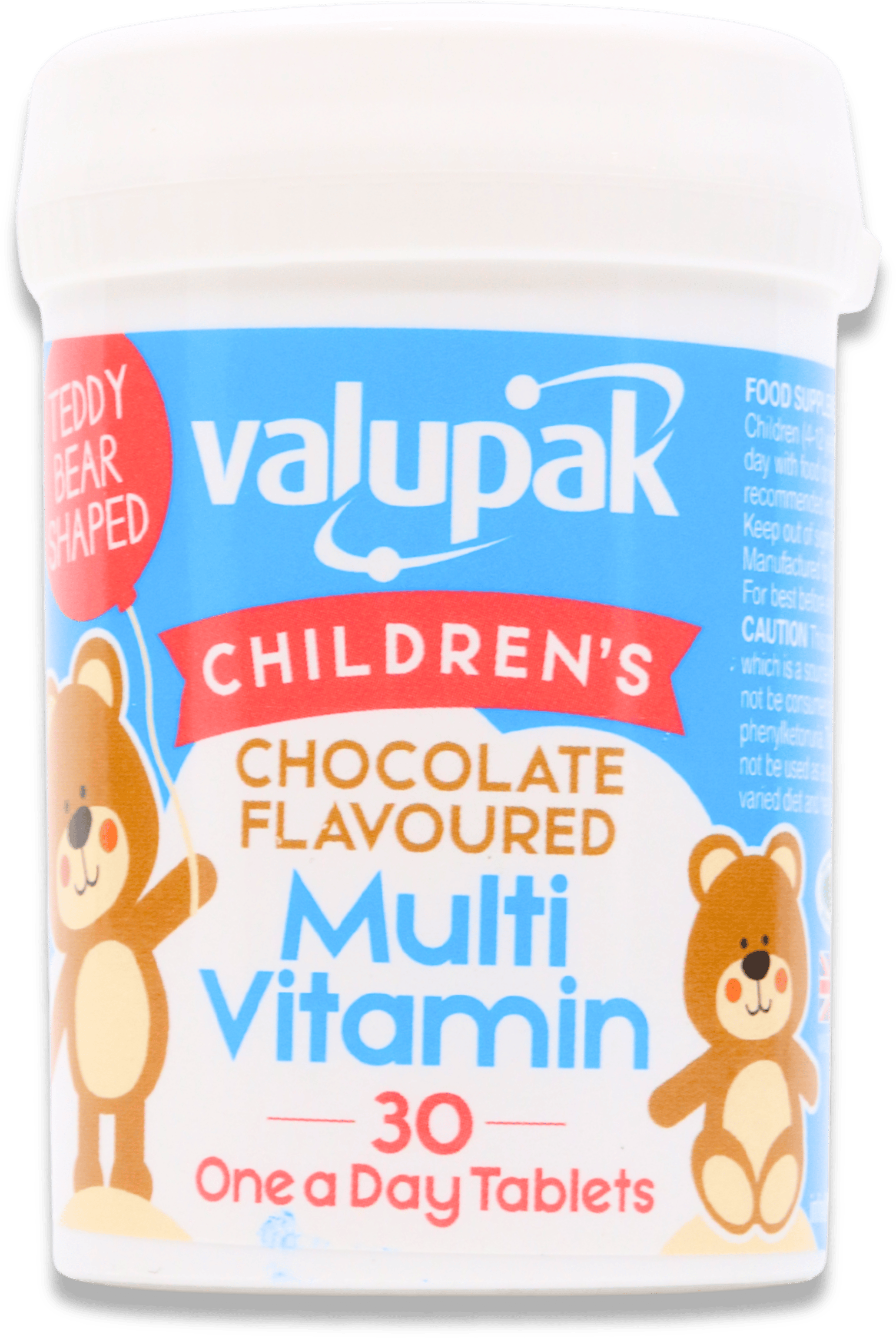 Valupak Children's Multi Vitamin Chocolate Chewable Tablets 30 Pack