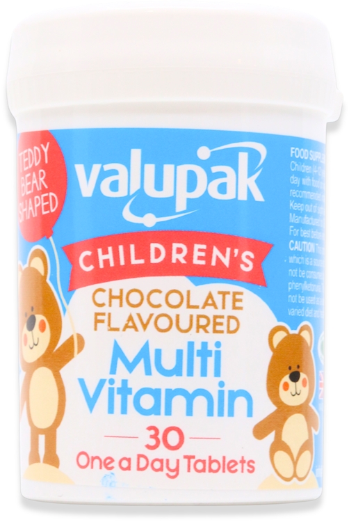 Valupak Children's Multi Vitamin Chocolate Chewable Tablets 30 Pack