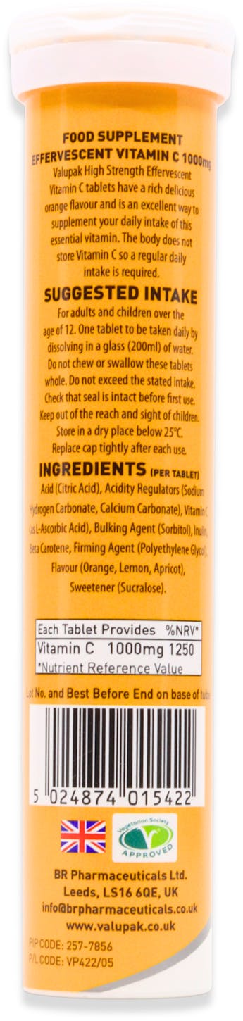 Valupak High Strength Vitamin C 20 Effervescent Tablets - 2