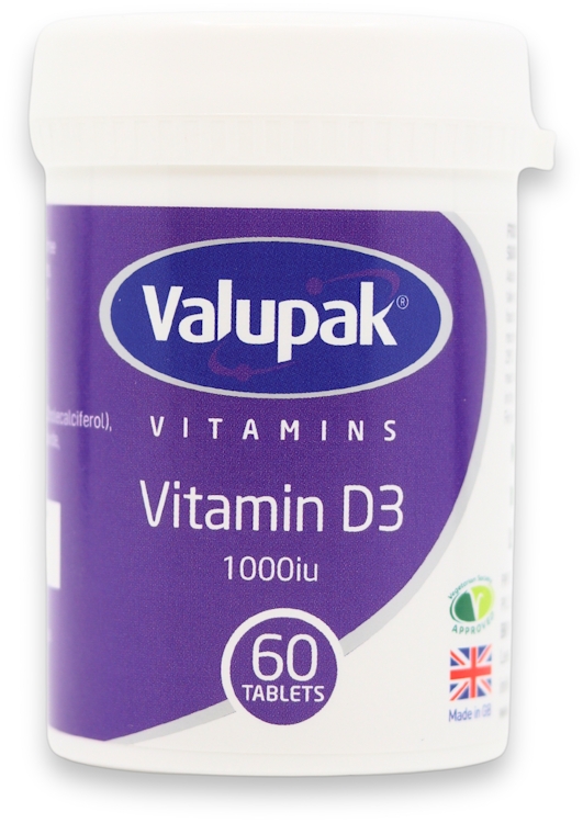 Valupak Vitamins Vitamin D3 1000iu 60 Tablets