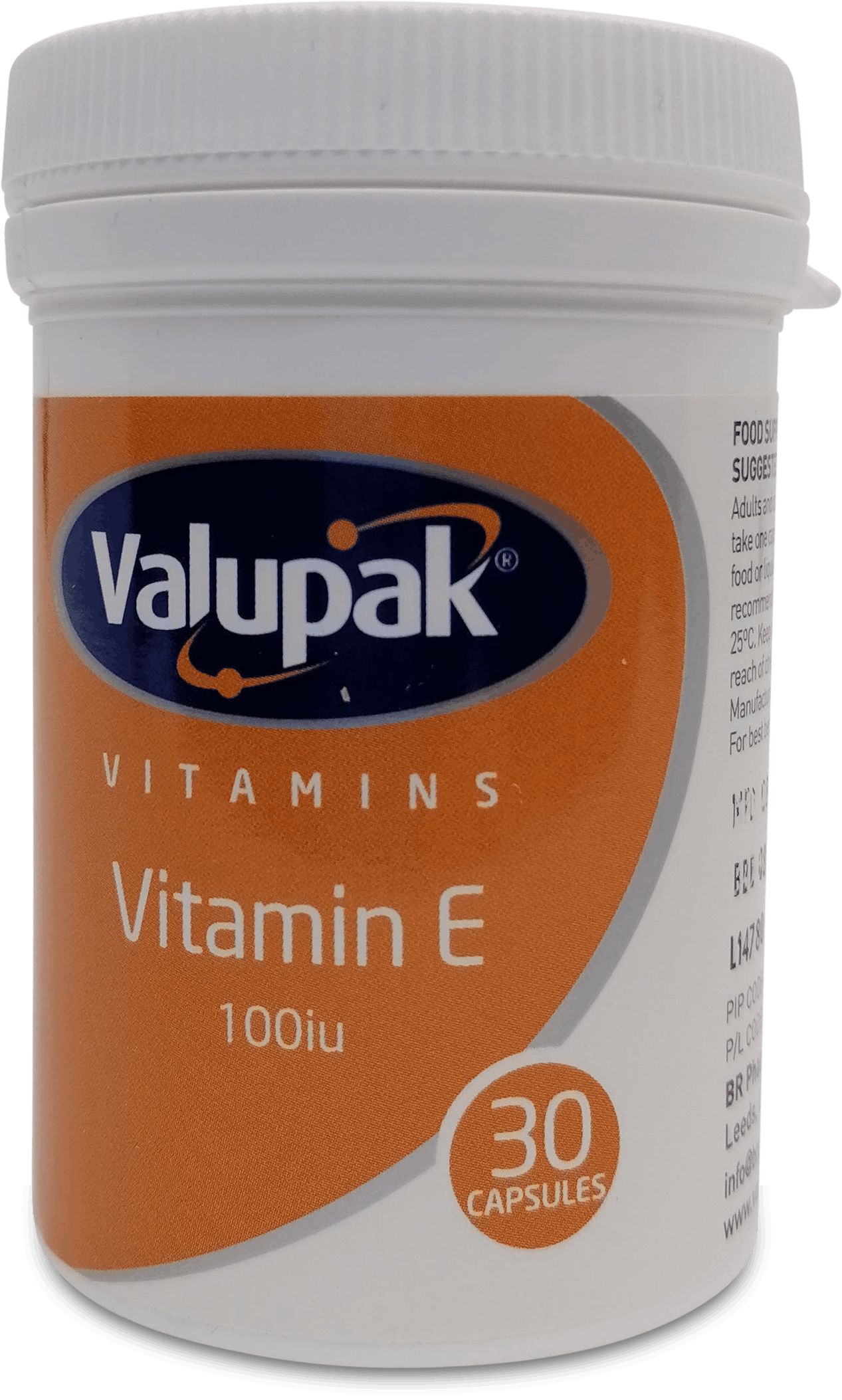 Valupak Vitamin E 100iu 30 Capsules | Medino