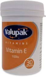 Valupak Vitamin E 100iu 30 Capsules