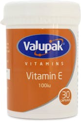 Valupak Vitamin E 100iu 30 Capsules