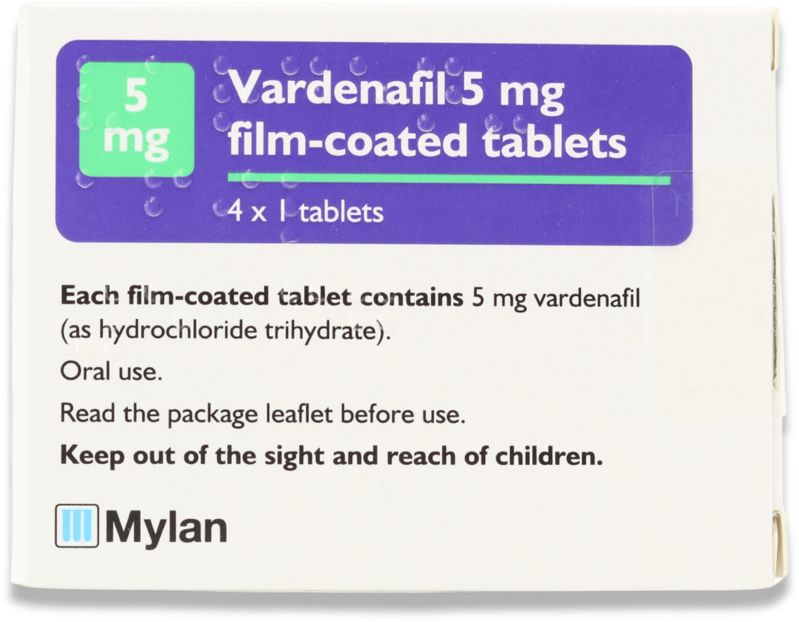 Vardenafil Mylan 5mg 4 Tablets