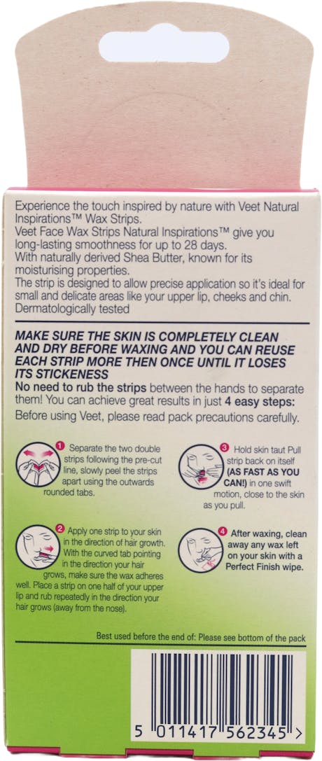 Veet Natural Inspirations Face Precision Wax Strips 20 Pack - 2