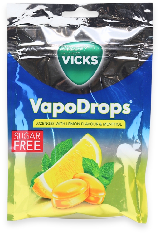 Vicks Vapodrops Lemon & Menthol Sugar Free 72g
