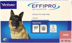 Virbac Effipro 268mg Spot-On for Dogs 20-40kg 4 Pack