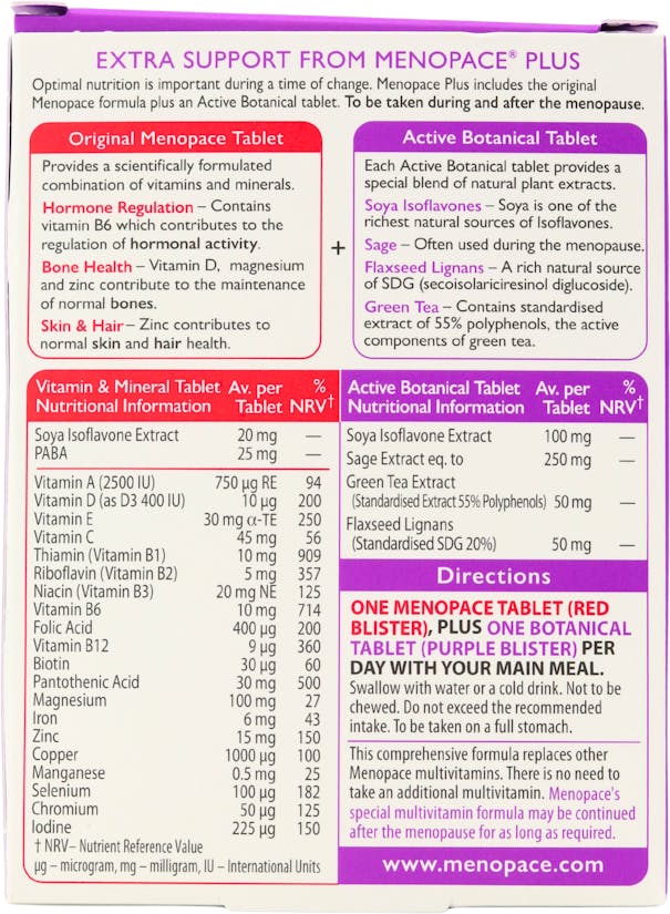 Vitabiotics Menopace Plus 56 Tablets - 2