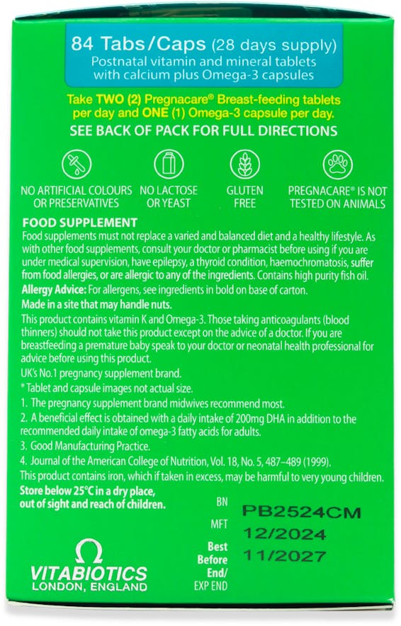 Vitabiotics Pregnacare Breast-Feeding Dual Pack 84 Tablets/Capsules - 2