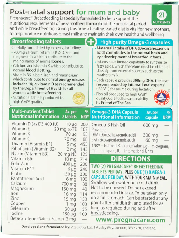 Vitabiotics Pregnacare Breast-Feeding Dual Pack 84 Tablets/Capsules - 2