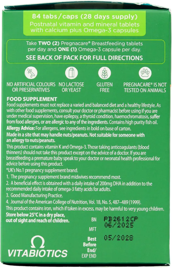Vitabiotics Pregnacare Breast-Feeding Dual Pack 84 Tablets/Capsules - 3