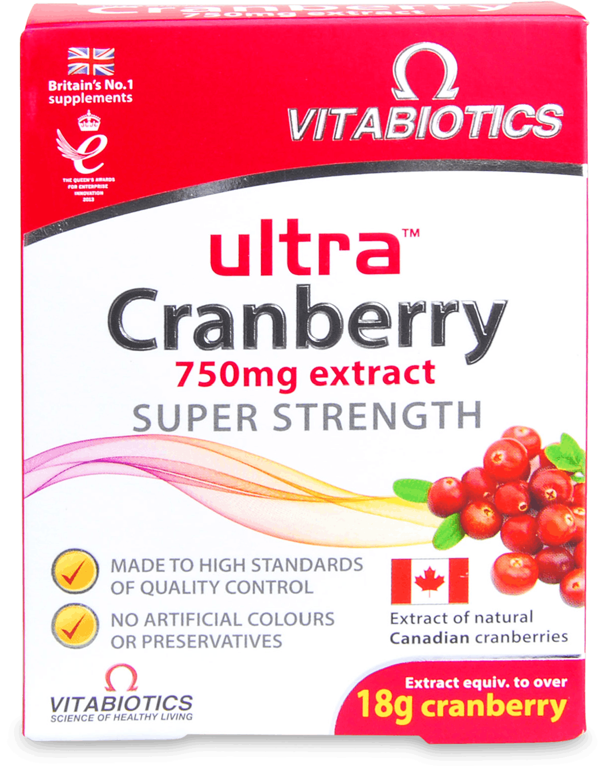 Vitabiotics Ultra Cranberry 750mg Extract Super Strength 30 Tablets ...