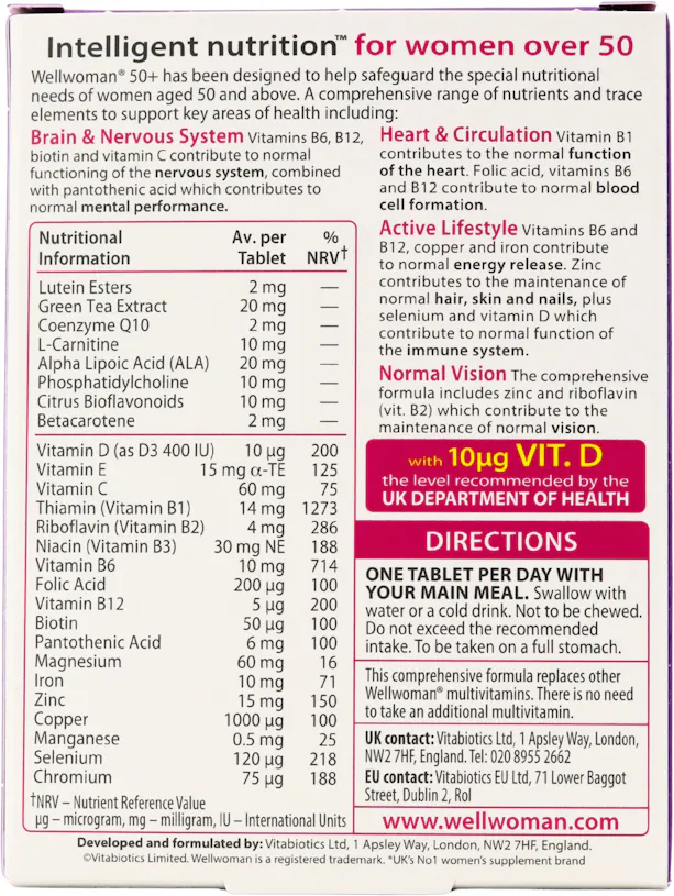 Vitabiotics Wellwoman 50+ 30 Capsules - 2