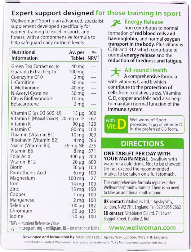Vitabiotics Wellwoman Sport 30 Tablets - 2