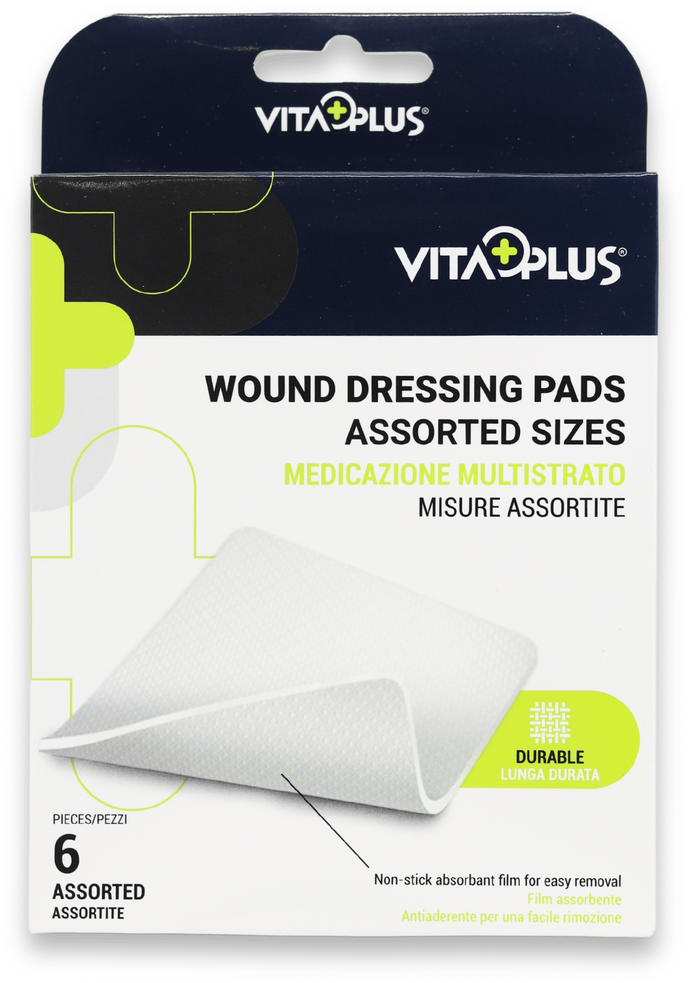 Vitaplus Adhesive Assorted Wound Dressings 6 Pack