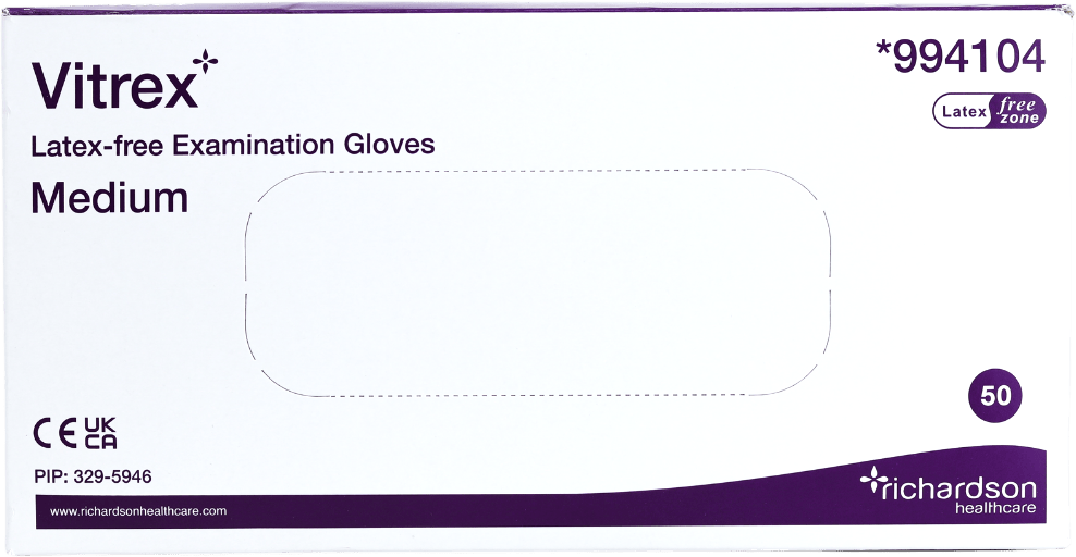 Vitrex Latex-Free Examination Gloves Medium 50 Pack