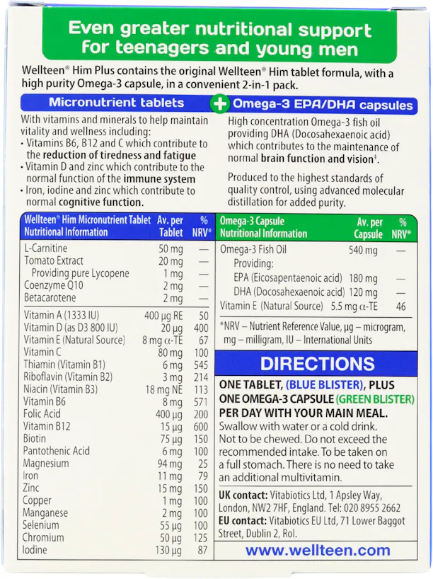 Wellteen Him Plus 56 Tablets/Capsules - 2