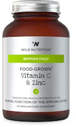Wild Nutrition Children's Food-Grown Vitamin C & Zinc 30 Capsules